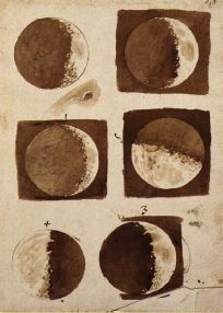 ▲ 갈릴레이가 스케치한 달의 모습[사진 출처=uk.phaidon.com]