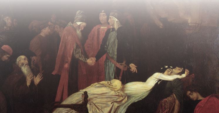 로미오와 줄리엣의 시신 위에서 화해하는 몬터규와 캐퓰릿_1855, 프레더릭 레이턴