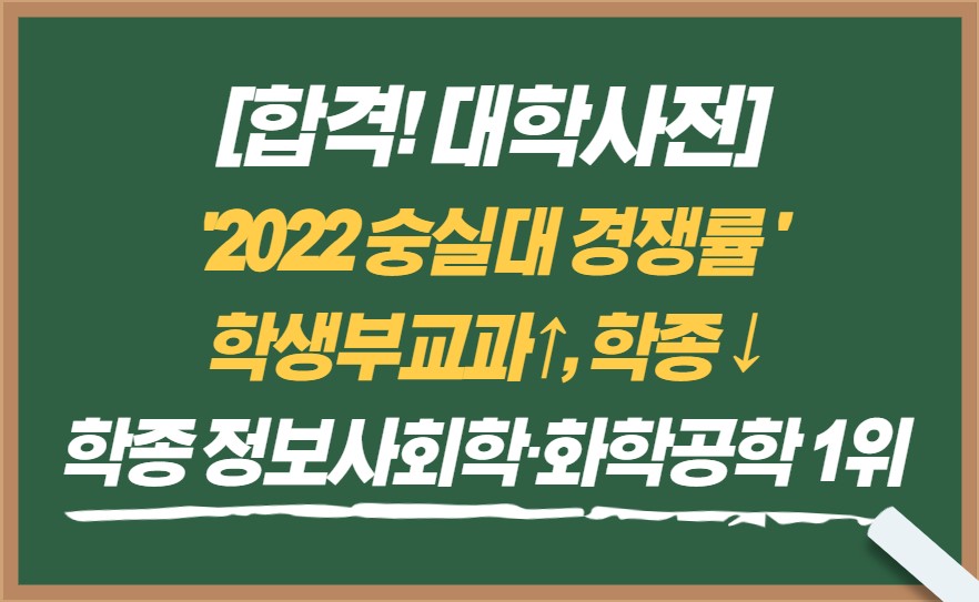 [합격! 대학사전] 2022 숭실대 경쟁률 학생부교과↑, 학종 ↓…학종 정보사회학·화학공학 1위